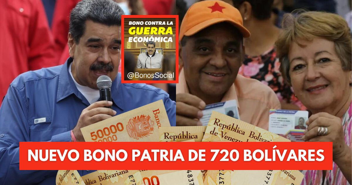 COBRA HOY el NUEVO BONO de 720 bolívares en Venezuela con tu CARNET DE LA PATRIA