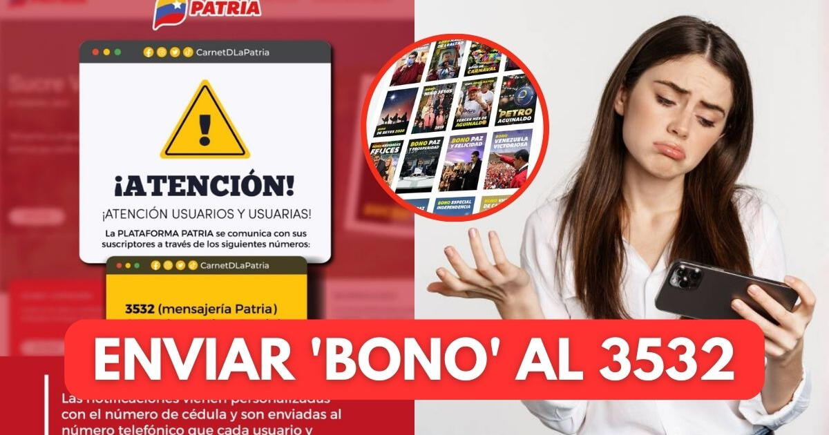 ¿Funciona enviar la palabra 'BONO' al 3532 para recibir nuevos subsidios en Venezuela?