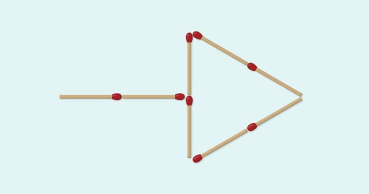 ACERTIJO VISUAL con cerillos: ¿Podrás crear dos flechas más pequeñas con cuatro movimientos?