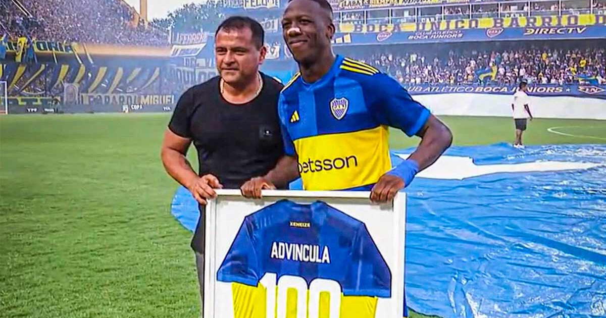 Boca Juniors festejó los 100 partidos de Luis Advíncula y la '12' lo ovacionó 