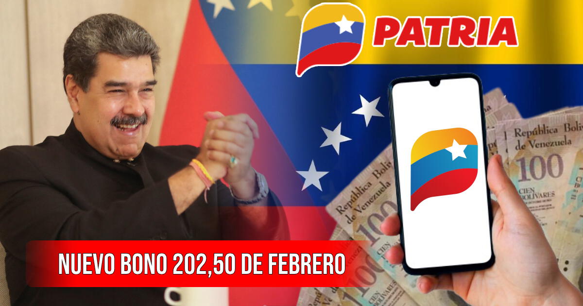 Nuevo Bono Patria de 202,50 bolívares: COBRA HOY el subsidio de febrero en Venezuela