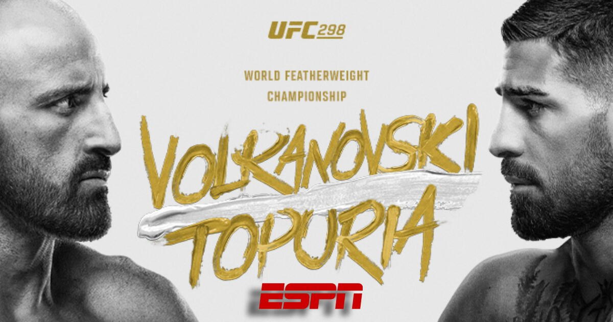 ESPN EN VIVO, pelea de Topuria vs Volkanovski por UFC 298: canales de transmisión