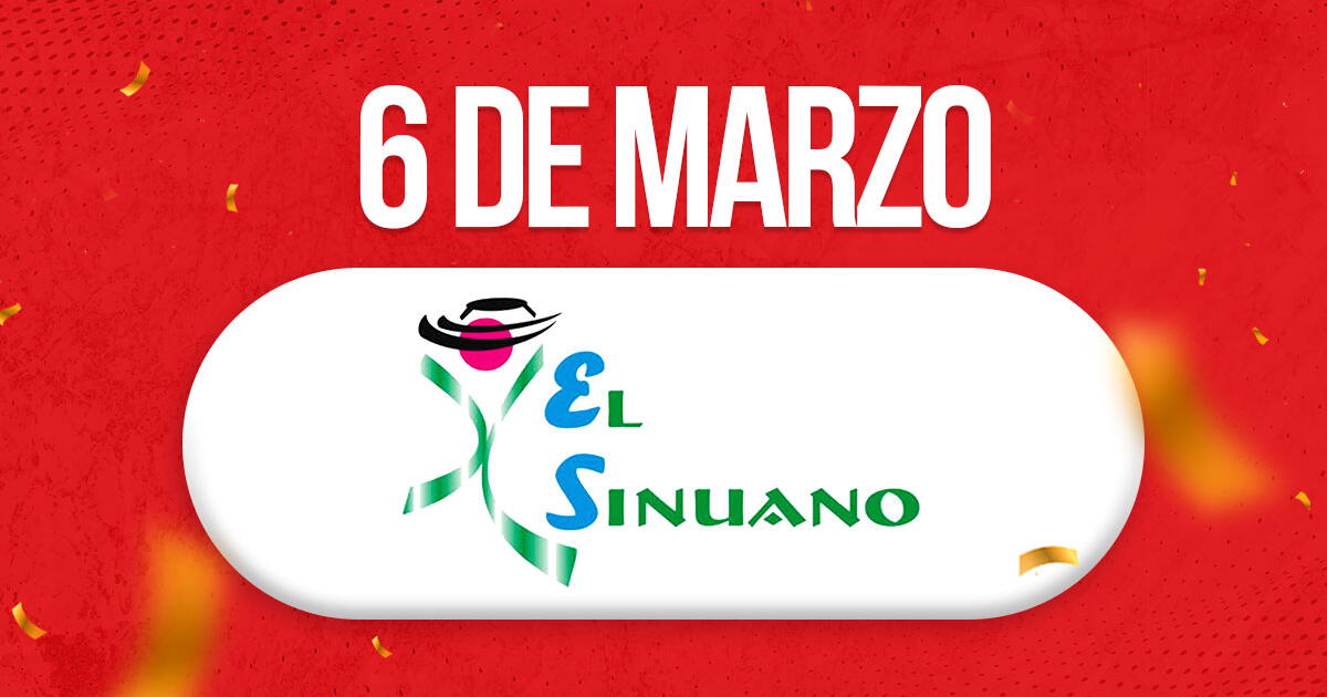Sorteo Sinuano Día y Noche HOY EN VIVO: resultados de la lotería HOY, 6 de marzo