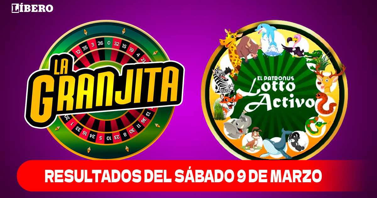 Resultados Lotto Activo y La Granjita del 9 de marzo: números y animalitos ganadores
