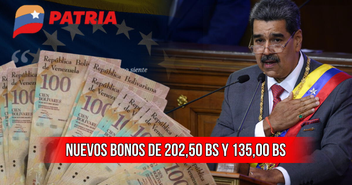 Nuevos Bonos Patria: cobra HOY 202,50 bs y 135,00 bs vía Monedero en Venezuela