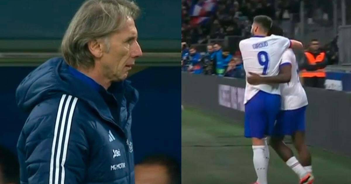 ¡No duró la alegría! La preocupada reacción de Ricardo Gareca tras el gol de Francia 