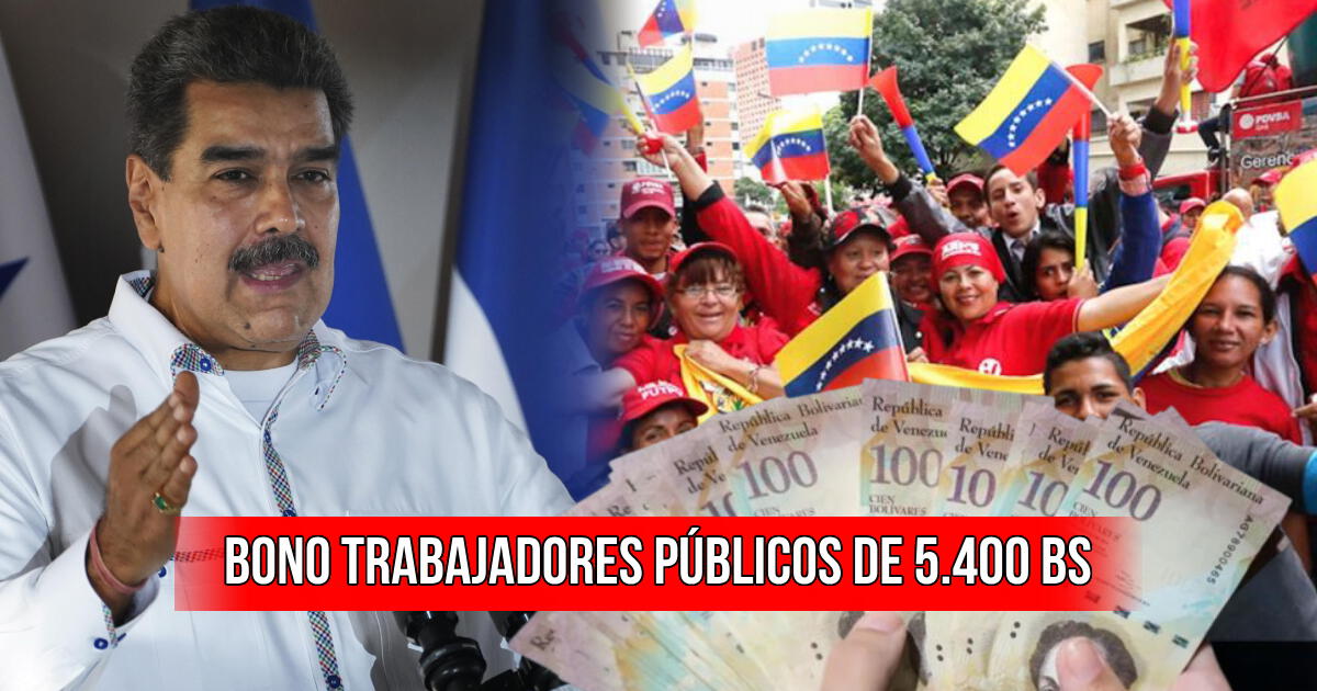 Nuevo Bono de 5.400 bolívares para trabajadores públicos: cobra HOY en Sistema Patria