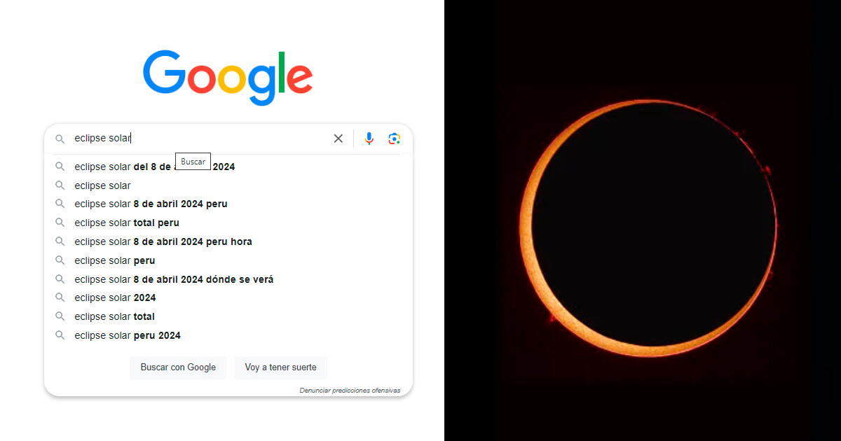 ¿Qué pasa cuándo escribo eclipse solar en Google? Te sorprenderás