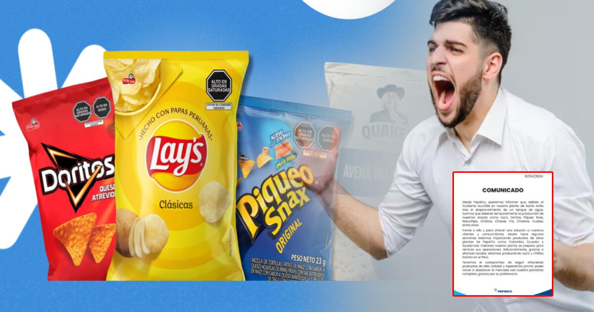 ¿Adiós a Lay's, Chizitos, Cheetos, Doritos y Cuates? PepsiCo lanzó importante comunicado