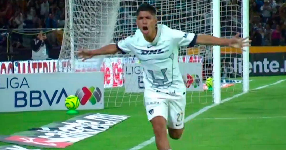 Piero Quispe la mandó al ángulo y marcó su primer gol con Pumas de México 
