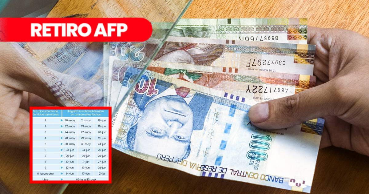 NUEVO CRONOGRAMA, retiro AFP: ÚLTIMA oportunidad para solicitar pago previo a periodo de rezagados