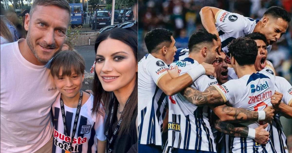 Laura Pausini y su sobrino lucen camiseta de Alianza Lima al lado Francesco Totti