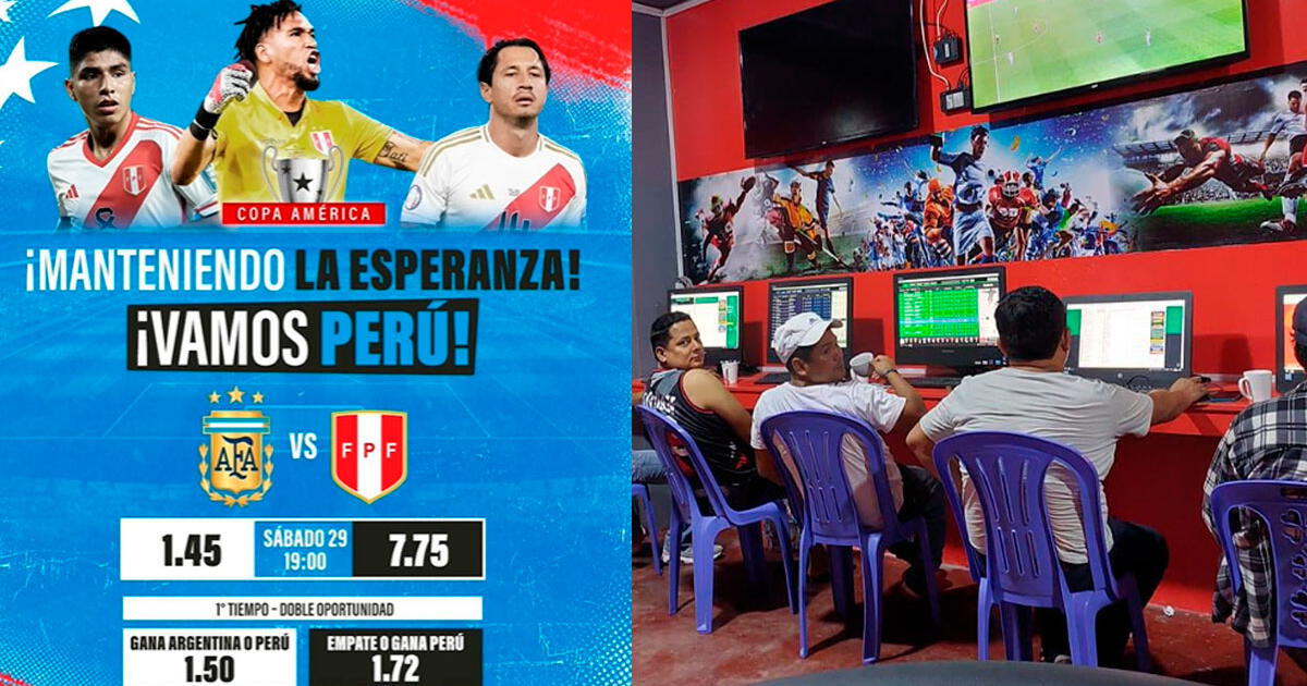 Casa de apuestas promete pagar 'jugosa' cuota si Perú vence por goleada a Argentina por Copa América