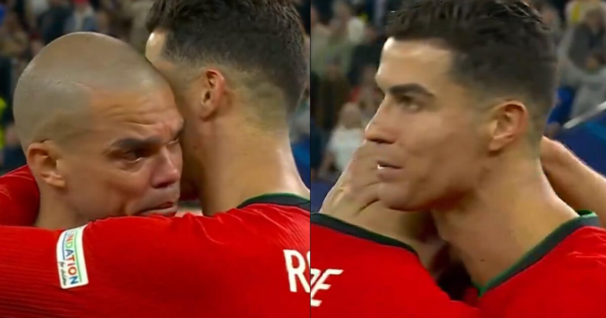 Cristiano Ronaldo, con lágrimas en los ojos, consuela a Pepe tras quedarse sin Eurocopa