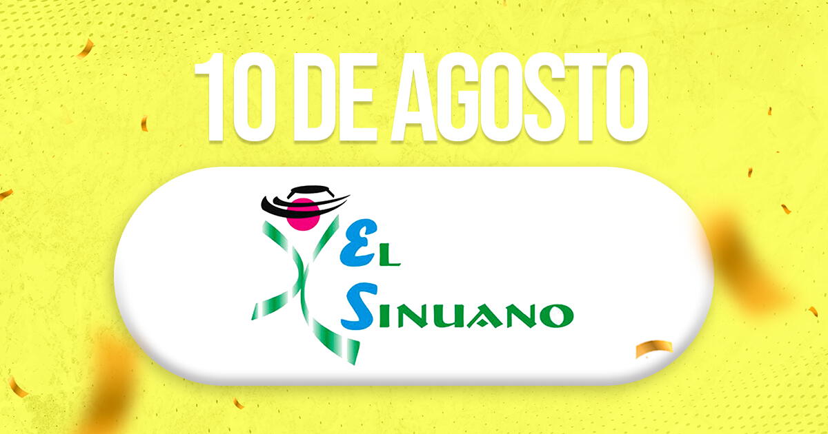 Sinuano Día de HOY, sábado 10 de agosto: a qué hora juega y resultados EN VIVO del sorteo