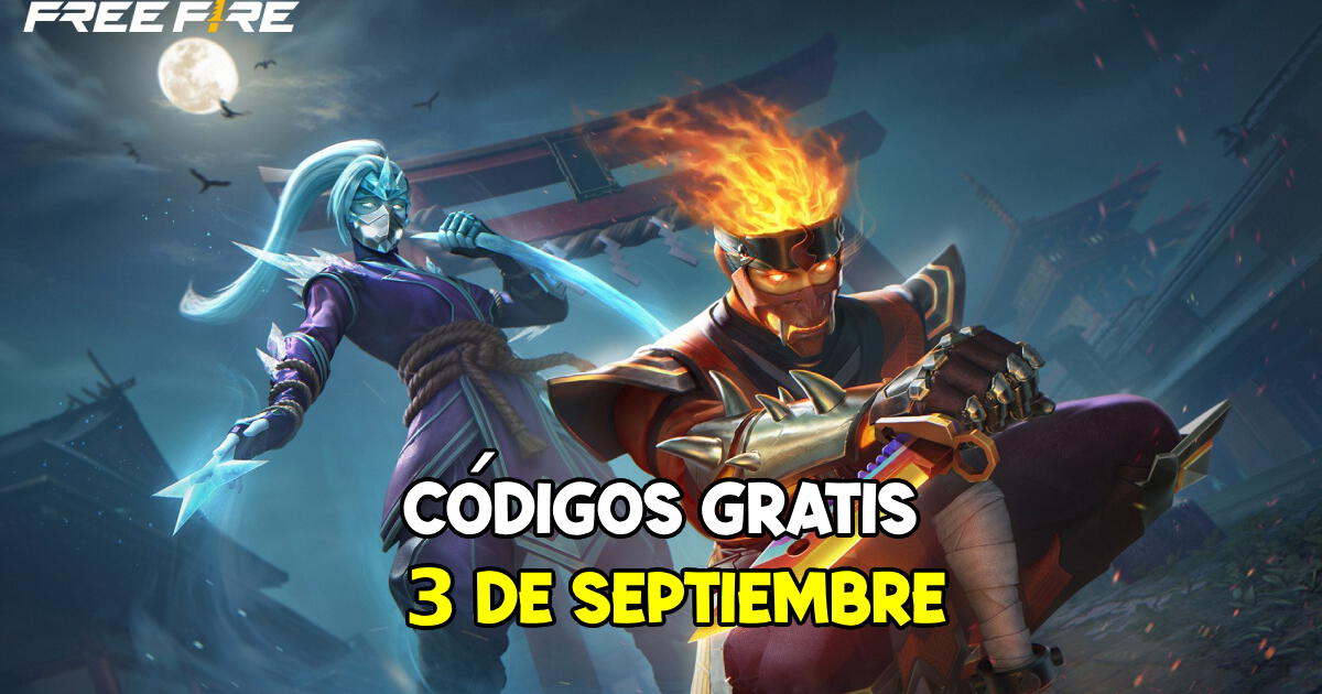 Free Fire: códigos de HOY, martes 3 de septiembre de 2024 para canjear gratis