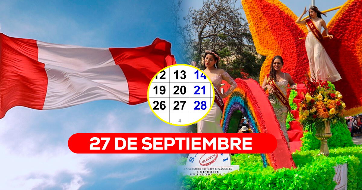 Este viernes 27 de septiembre será feriado no laborable en Perú: ¿Quiénes descansan y por qué?