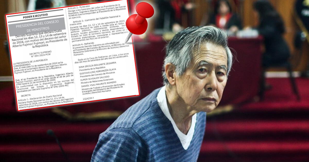 ¿Es feriado? Qué significan los 3 días de Duelo Nacional declarado por el Gobierno tras muerte de Fujimori