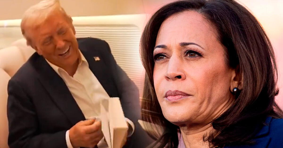 Donald Trump se burla de Kamala Harris al leer su libro de 