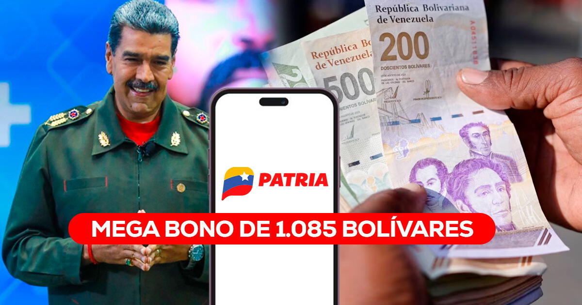 MEGA Bono de 1.085 bolívares: NUEVO pago llega en la última semana de octubre 2024 vía Sistema Patria