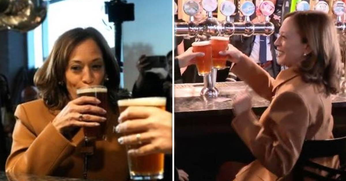 Este es el video de Kamala Harris tomando una cerveza en un bar y que desató ola de comentarios