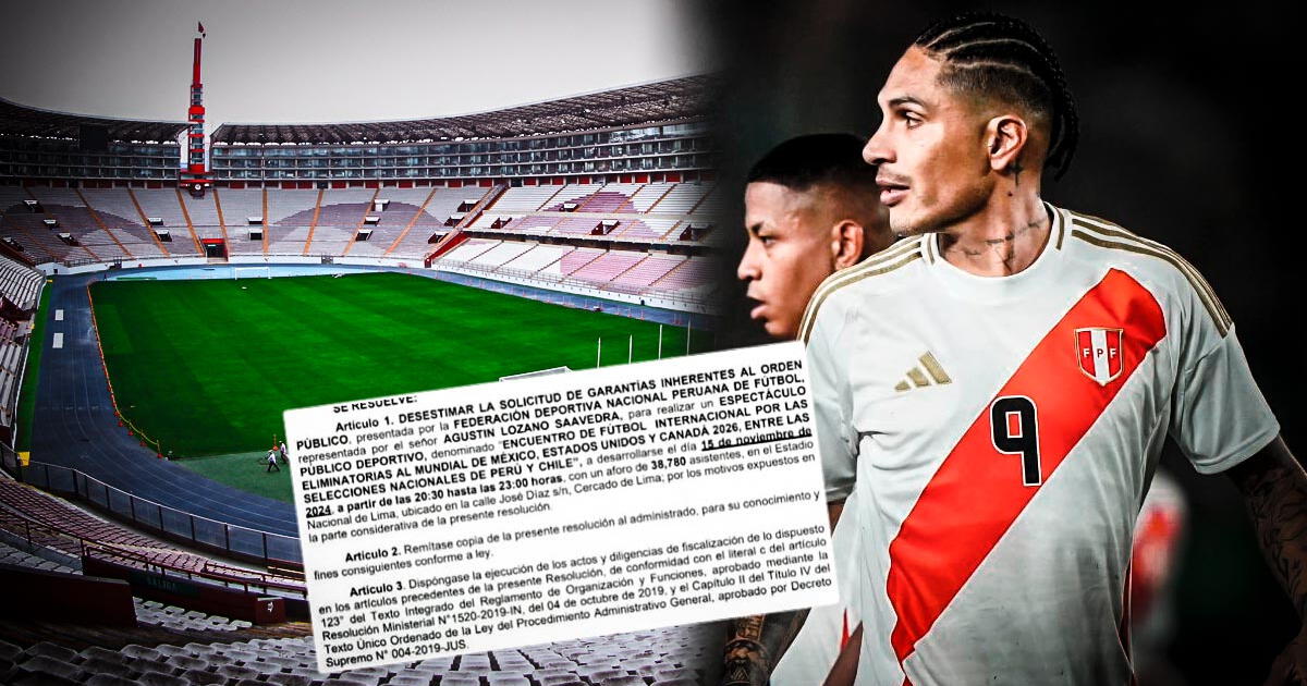 Partido Perú vs Chile NO SE JUGARÁ en el Estadio Nacional: MININTER hizo oficial la resolución