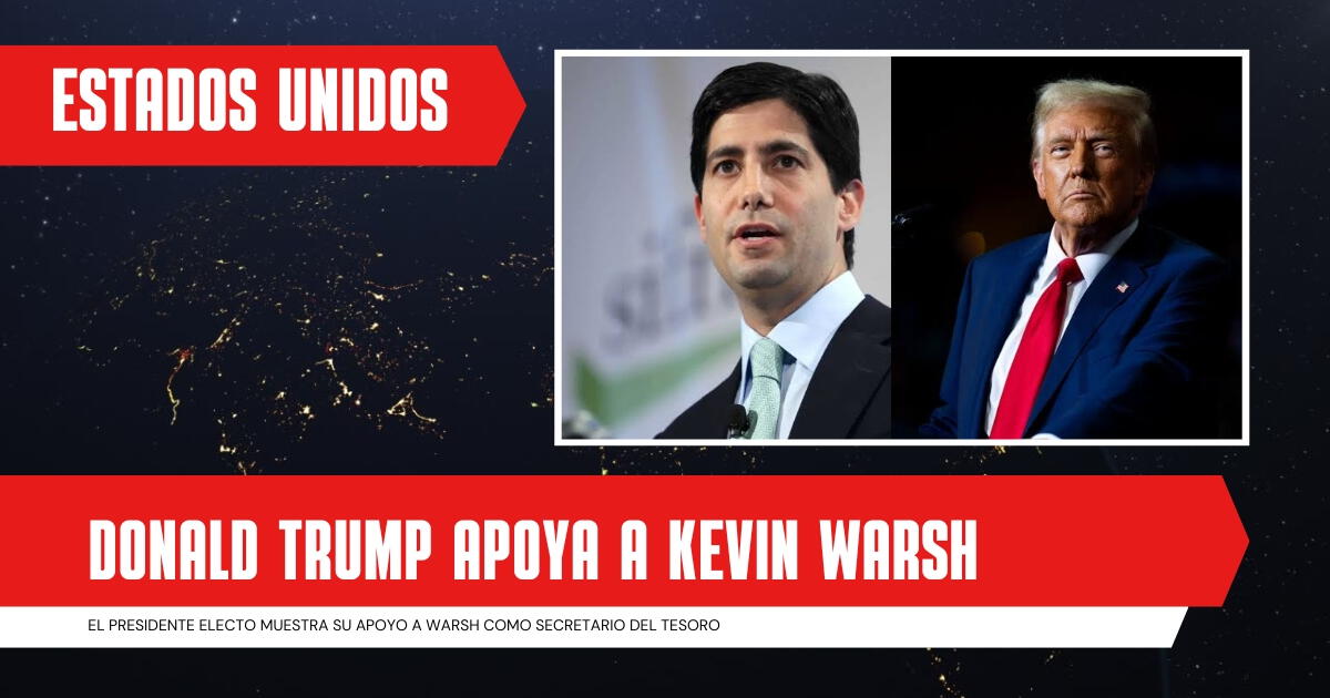 ¡Atención! Donald Trump muestra su apoyo a Kevin Warsh para el puesto de secretario del Tesoro