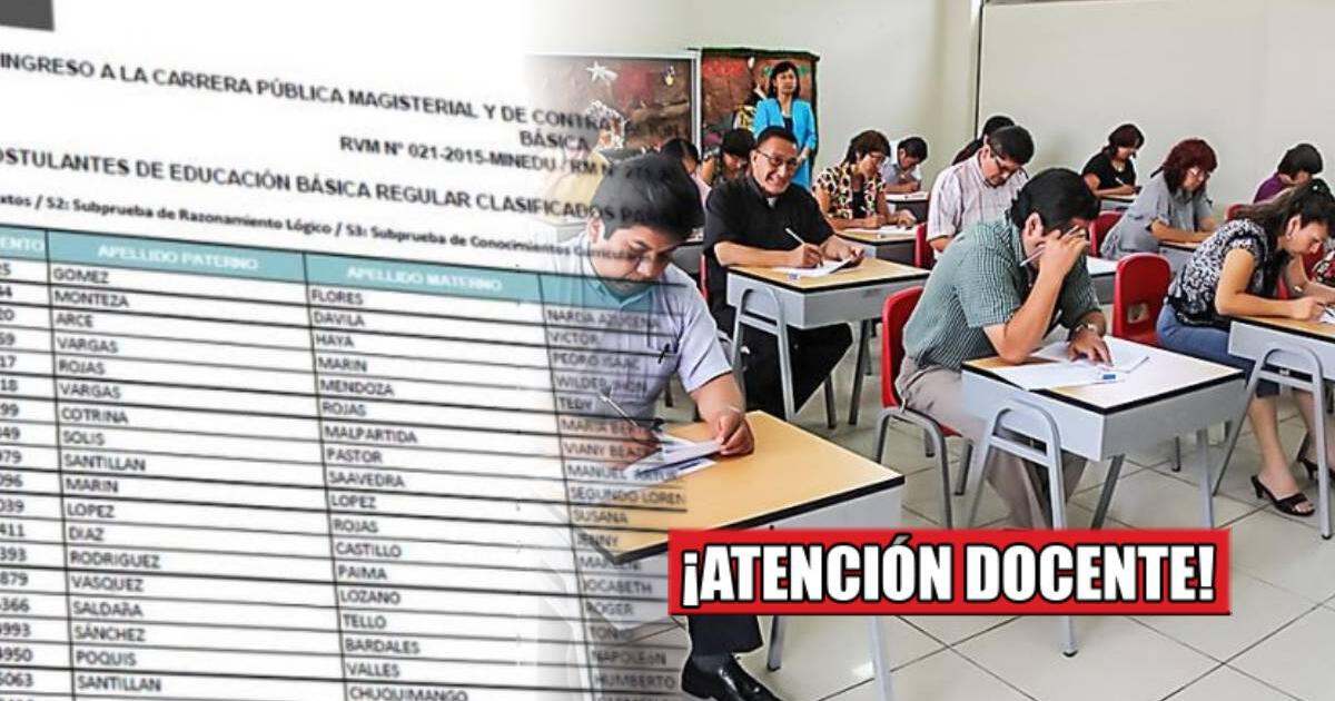 Resultados de examen Nombramiento Docente 2024: LINK oficial para CONSULTAR