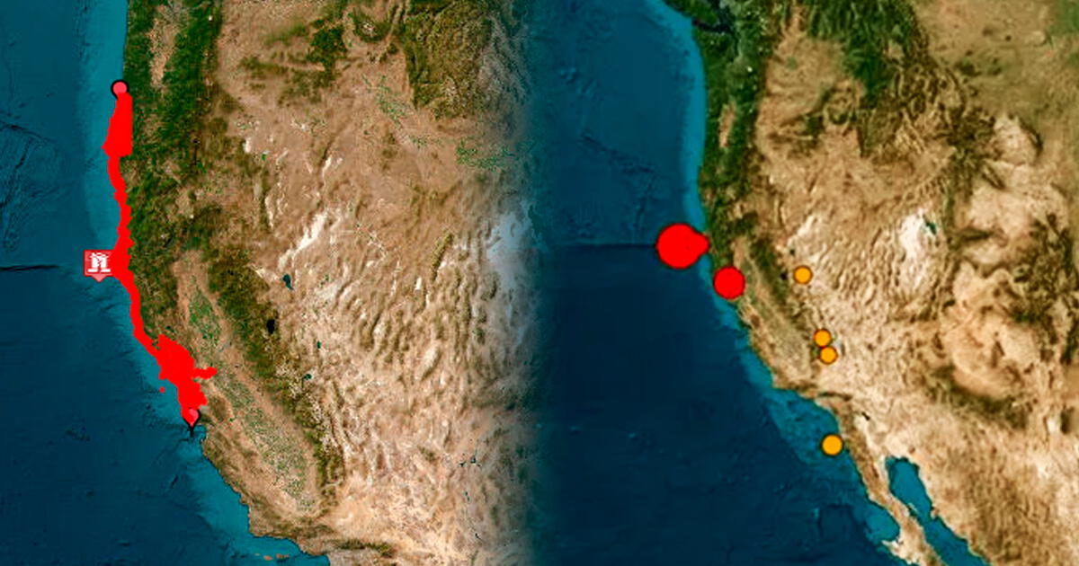 TERREMOTO de magnitud 7.0 sacude California y activan alerta de tsunami en la costa de EE.UU