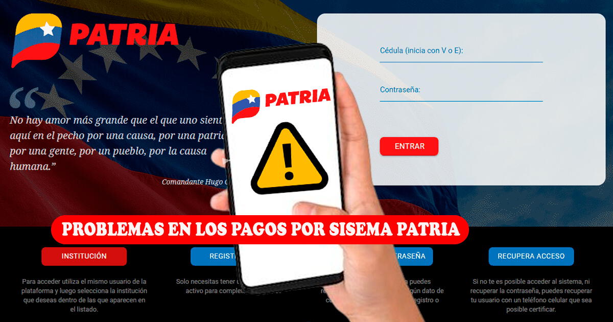 Reportan caída del Sistema Patria: ¿Se suspendieron los pagos de los bonos? Esto se sabe