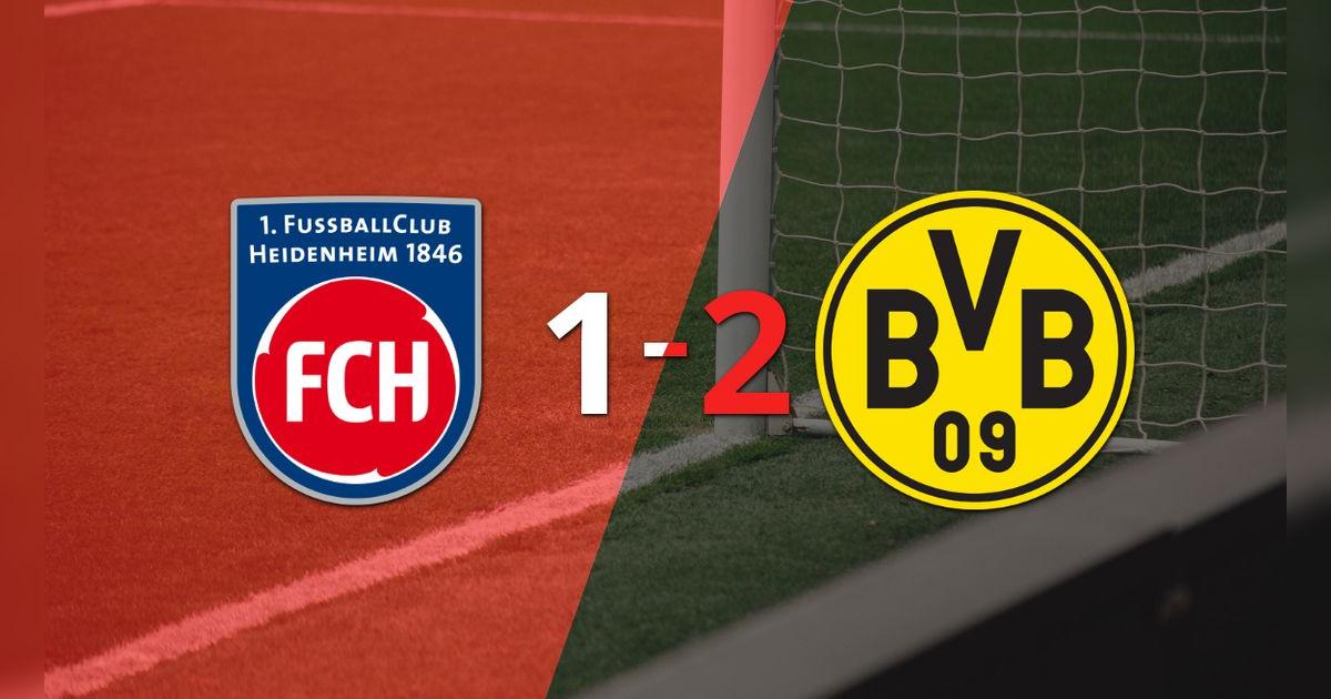 Heidenheim se quedó con las manos vacías ante Borussia Dortmund y perdió por 2 a 1