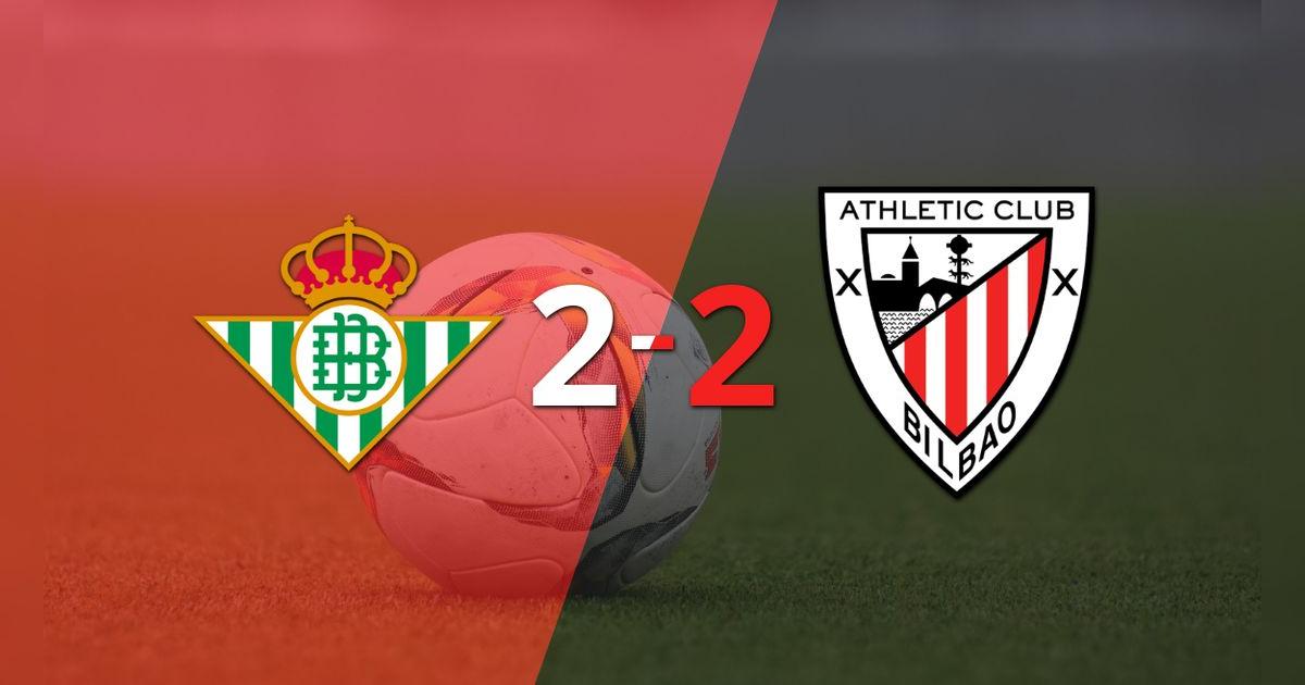 En un emocionante partido, Betis y Athletic Bilbao empataron 2-2