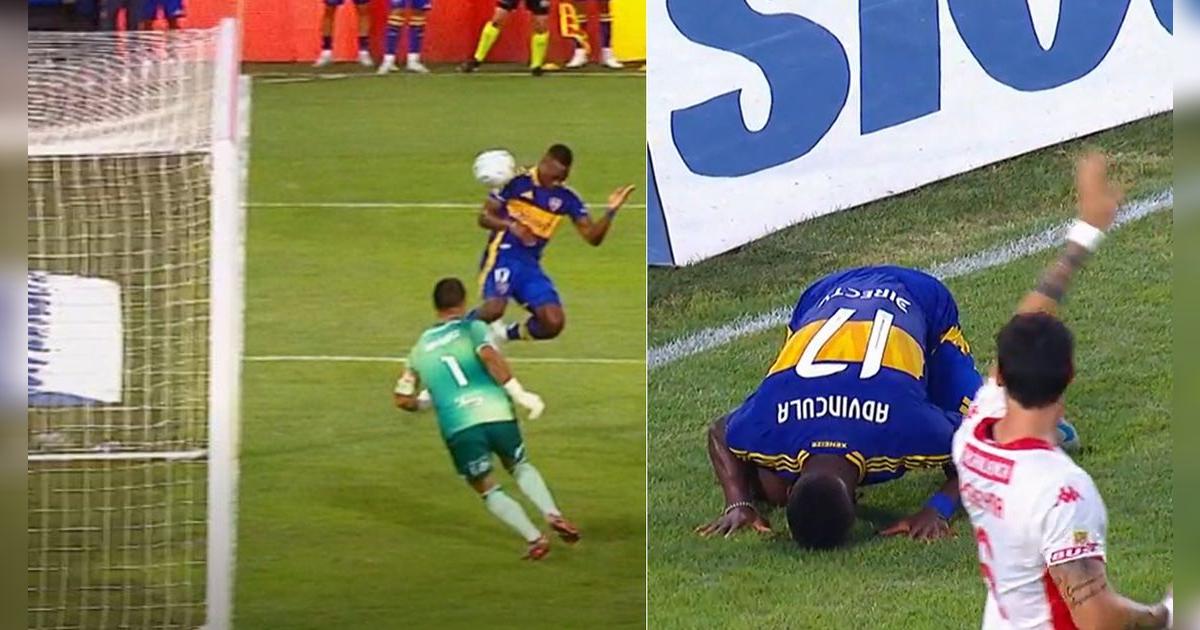 Luis Advíncula falló clara situación de gol para Boca y así reaccionó la Bombonera