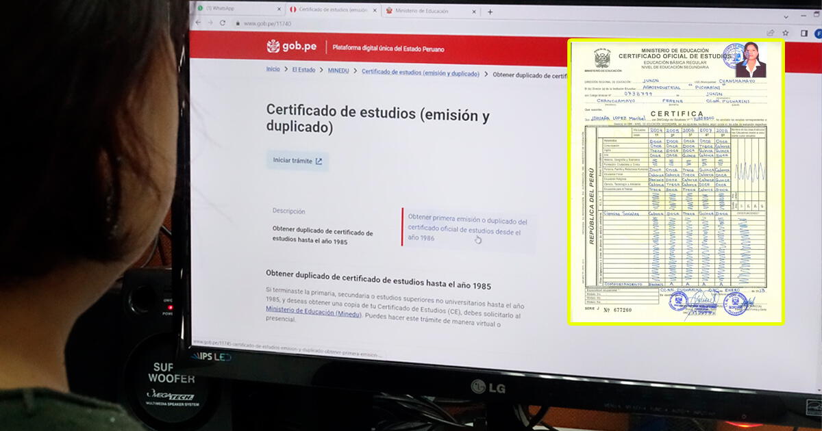 Minedu: ¿Cómo obtener mi certificado de estudios de manera virtual y en simples pasos?
