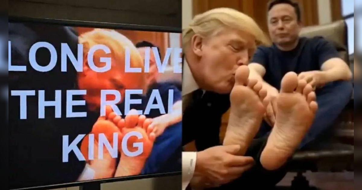 ESCÁNDALO en oficinas del Gobierno de EE. UU.: IMPACTANTE VIDEO hecho con IA muestra a Trump besando los pies de Musk