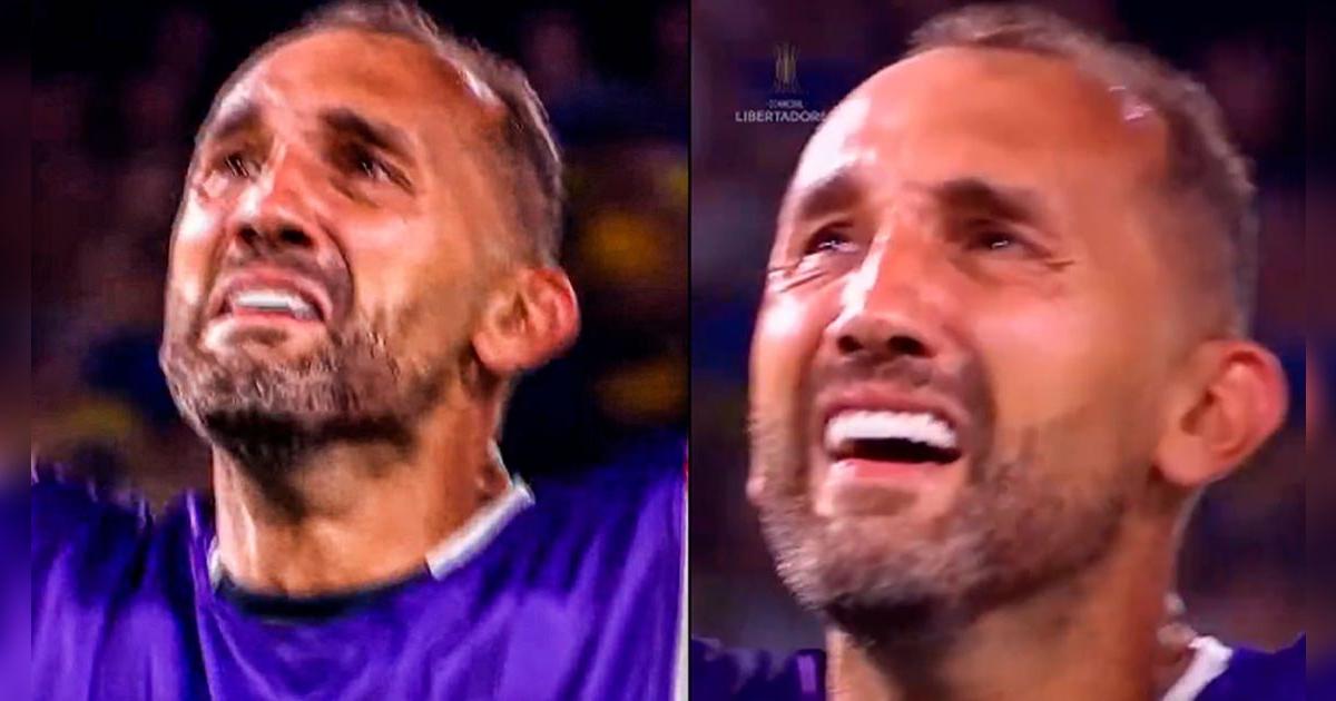 Hernán Barcos lloró desconsoladamente tras la clasificación de Alianza Lima en La Bombonera