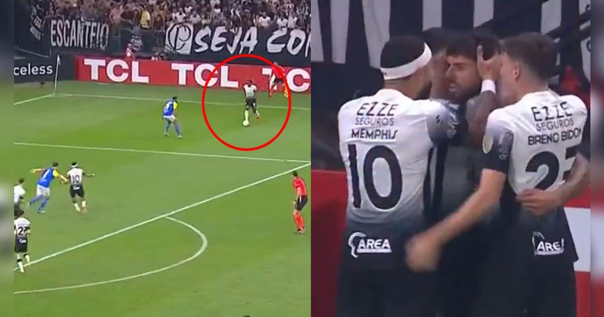 La espectacular jugada de Carrillo que terminó en gol de Corinthians por Copa Libertadores