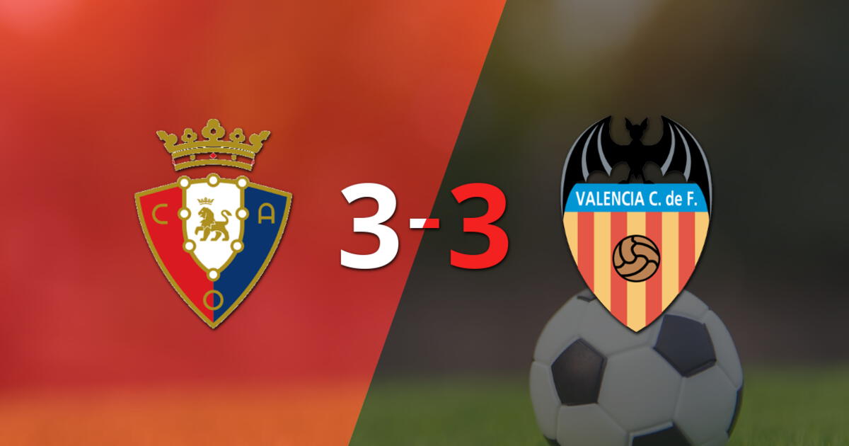 Osasuna empata ante Valencia pese al doblete de Aimar Oroz