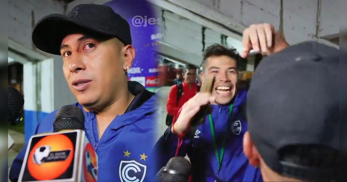 Christian Cueva fue interrumpido en entrevista debido al festejo de Cienciano por Sudamericana