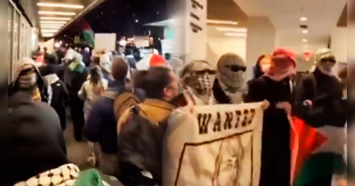 EEUU: Manifestantes Propalestinos ENMASCARADOS toman la biblioteca de la Universidad de Columbia