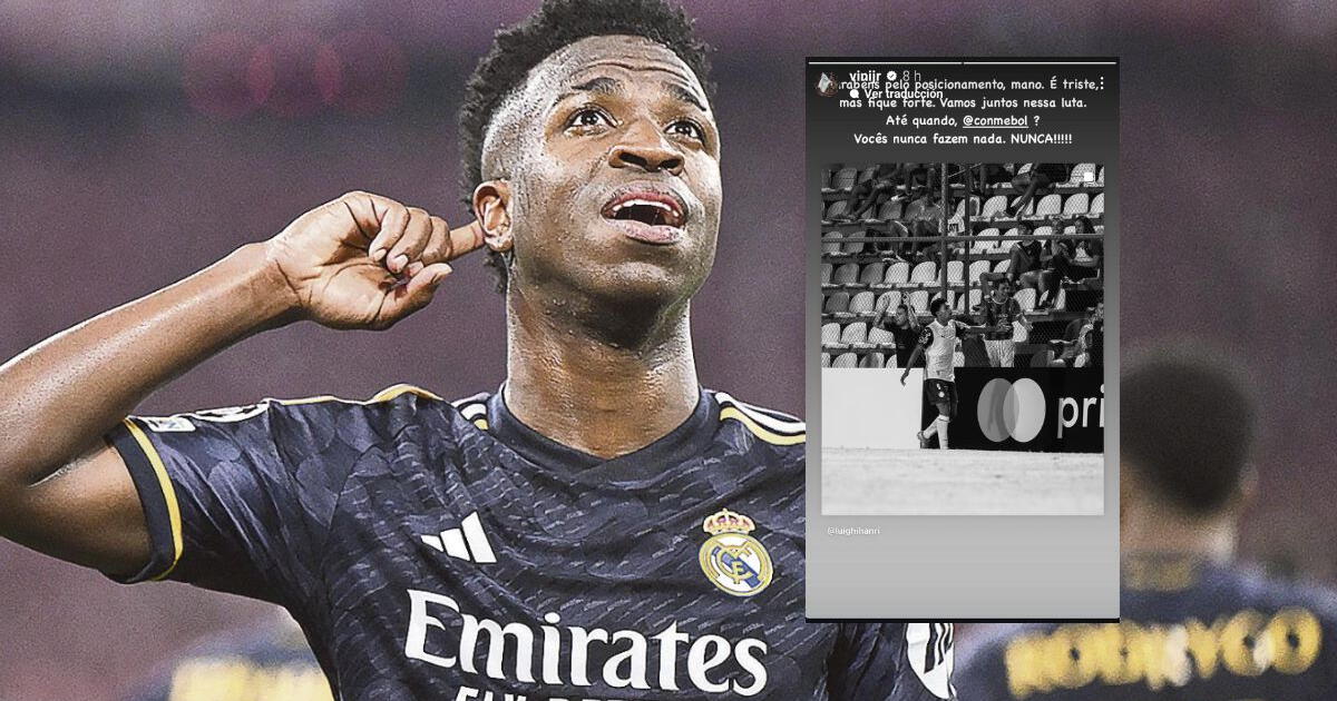 Vinicius apoyó a juvenil de Palmeiras que sufrió insultos racistas en la Copa Libertadores Sub20