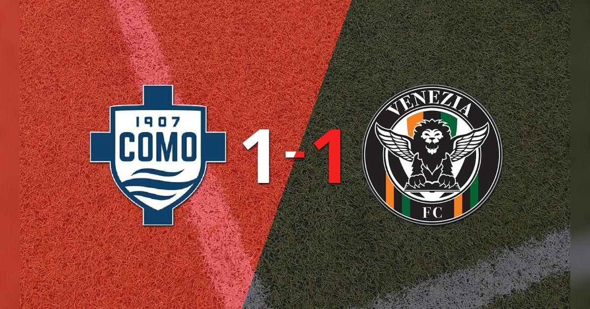 Con un gol agónico, Christian Gytkjaer sentenció el empate entre Venezia y Como 1907