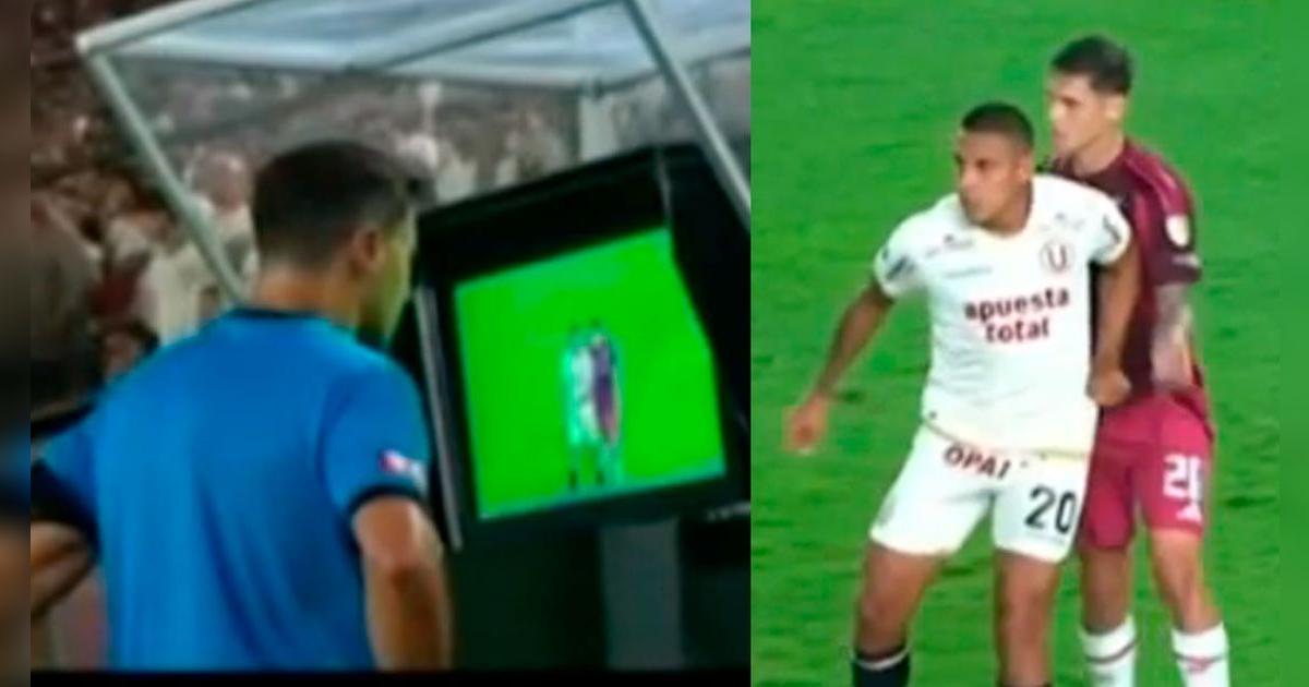 El codazo de Alex Valera que le pudo costar la expulsión en el Universitario vs. River Plate