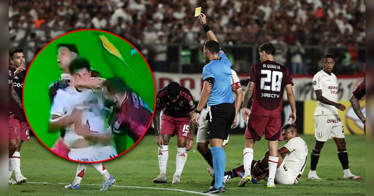 ¡Era penal! El brutal codazo que recibió José Rivera y no vio el VAR en el 'U' vs River