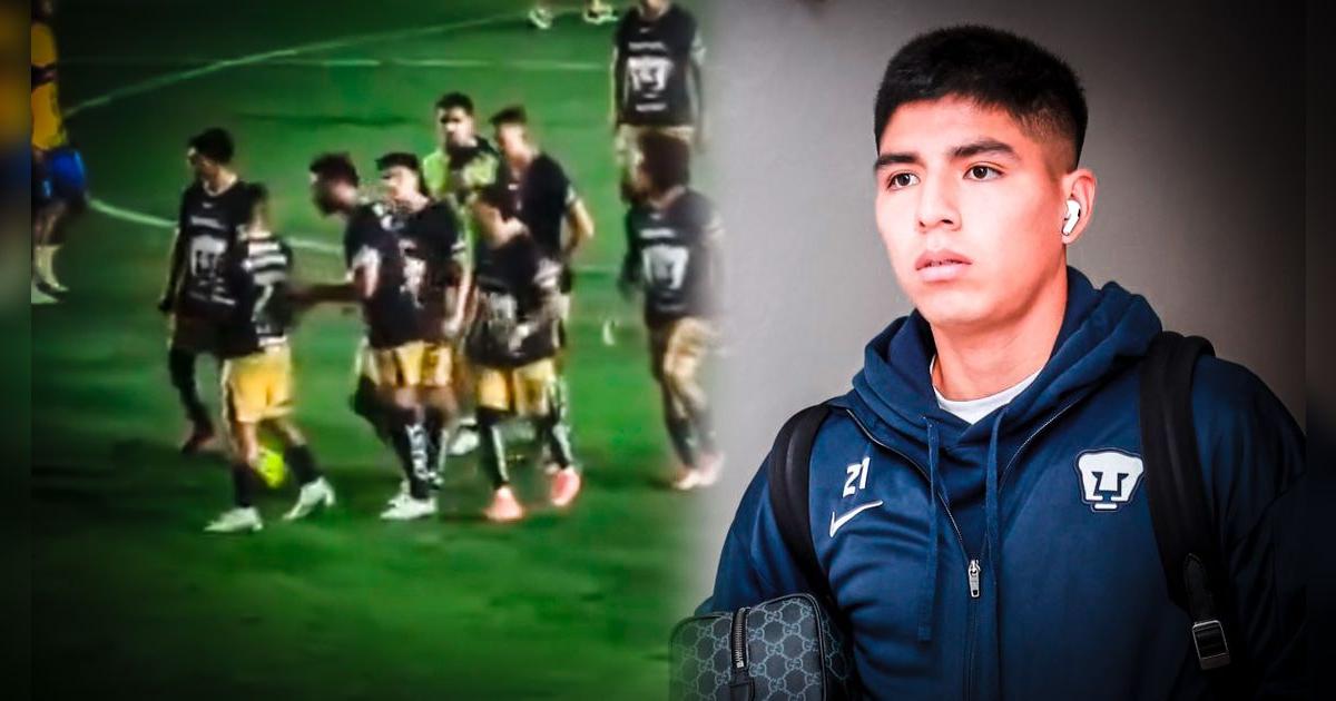 ¡Descontrol! Piero Quispe casi se va a las manos con su compañero de Pumas tras derrota 
