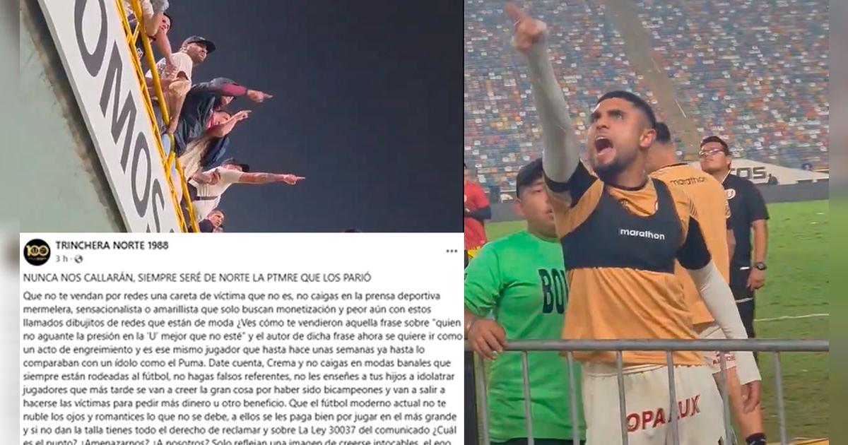 Trinchera Norte respondió a Universitario y jugadores: 