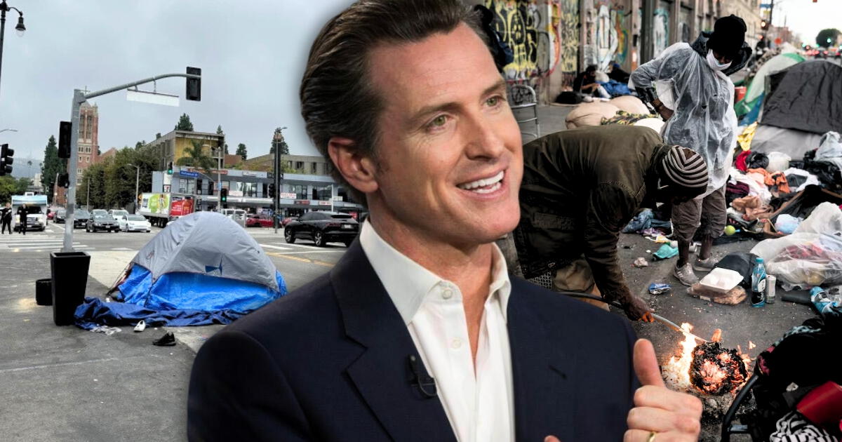 Gavin Newsom y el proyecto en California que prohibiría los campamentos de personas sin hogar