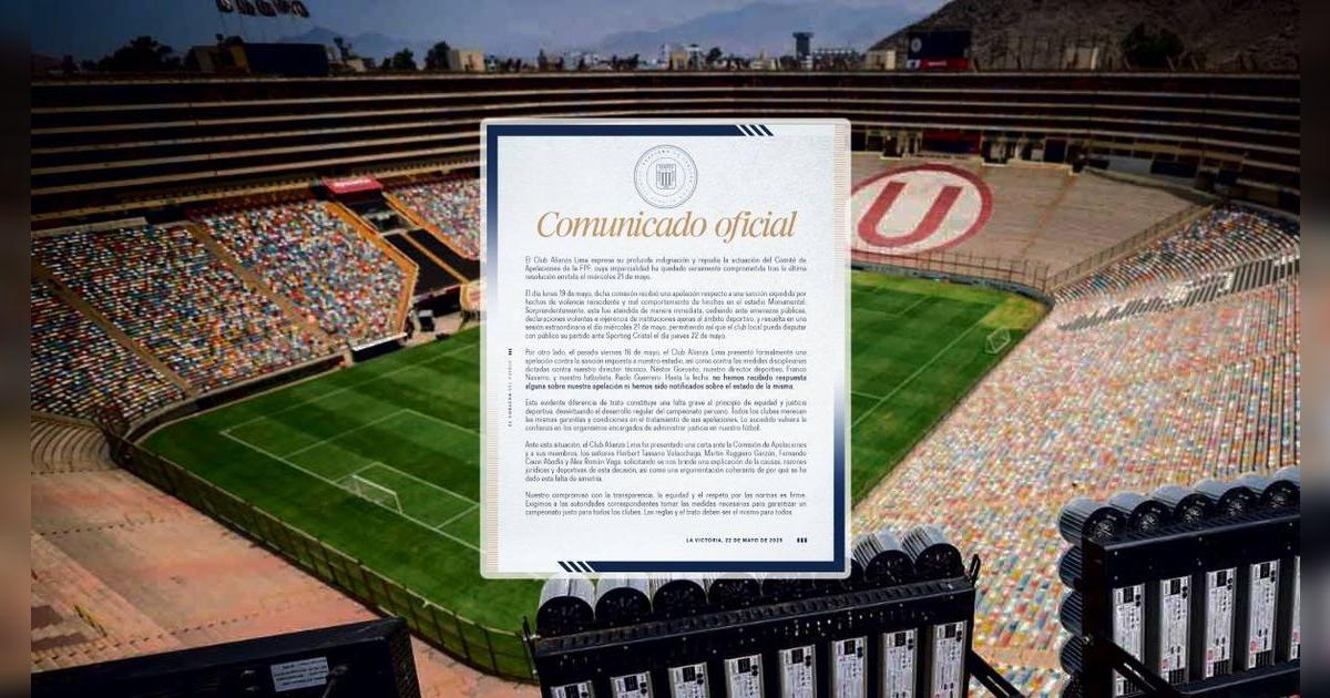 Alianza Lima y su drástica postura por fallo a favor de Universitario: 