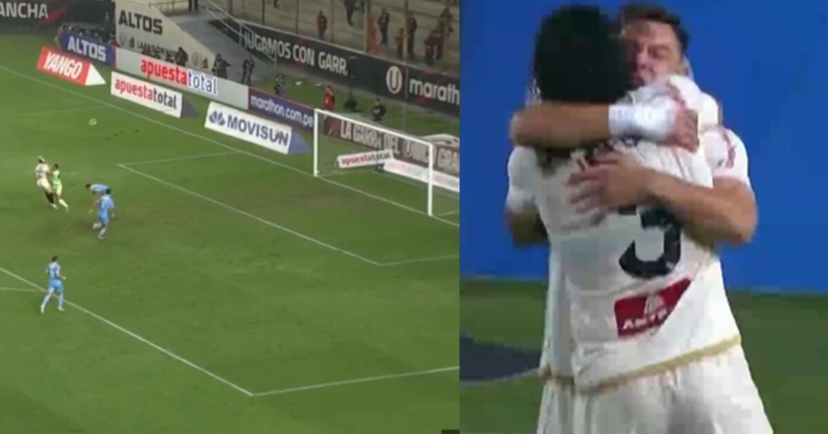 Diego Churín anotó el 2-0 de Universitario sobre Sporting Cristal y todos lo abrazaron