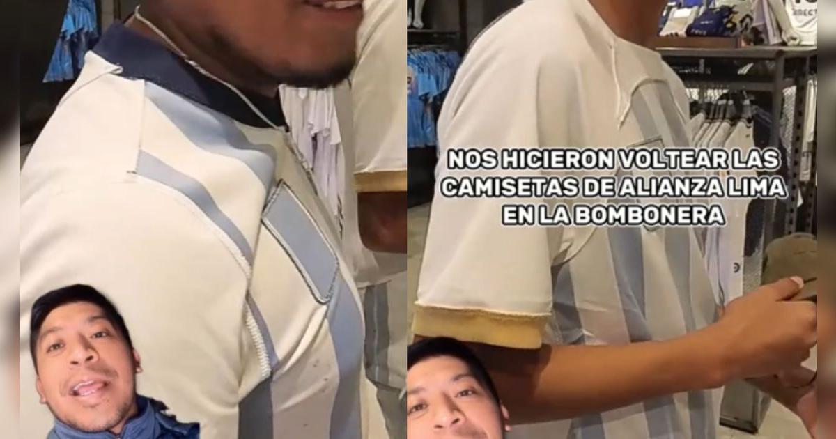 Hincha de Alianza visita tienda de La Bombonera y asegura que le exigieron voltear su camiseta para ingresar